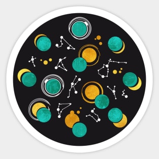 Great Total Solar Eclipse II // teal moons Sticker